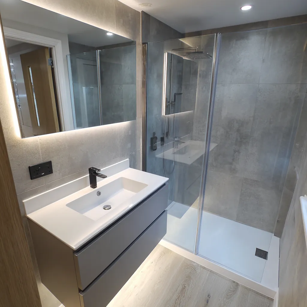 Compact en-suite shower detail