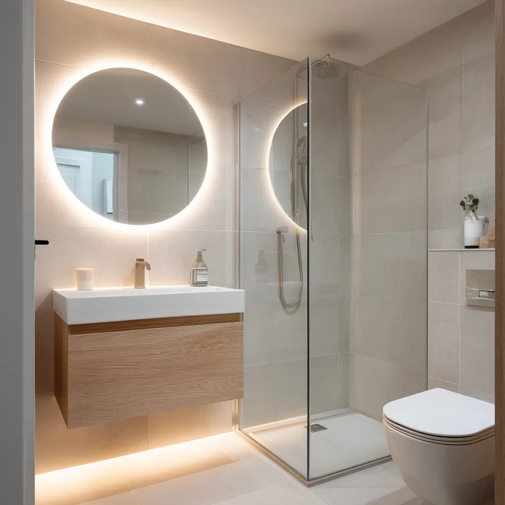 Japandi ensuite with minimal design