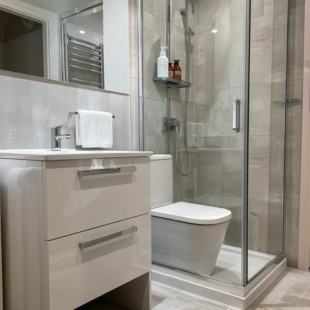 Completed fitted bathroom with modern finishes